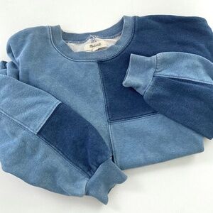 Madewell Indigo-Dyed Patchwork Sweatshirt